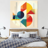 Geometric Abstract Art in Bauhaus Style Canvas Afdruk (Insitu (Slaapkamer))