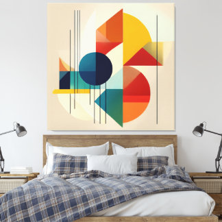 Geometric Abstract Art in Bauhaus Style Canvas Afdruk