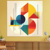 Geometric Abstract Art in Bauhaus Style Canvas Afdruk (Insitu (Woonkamer))