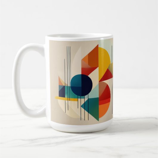 Geometric Abstract Art in Bauhaus Style Koffiemok (Links)