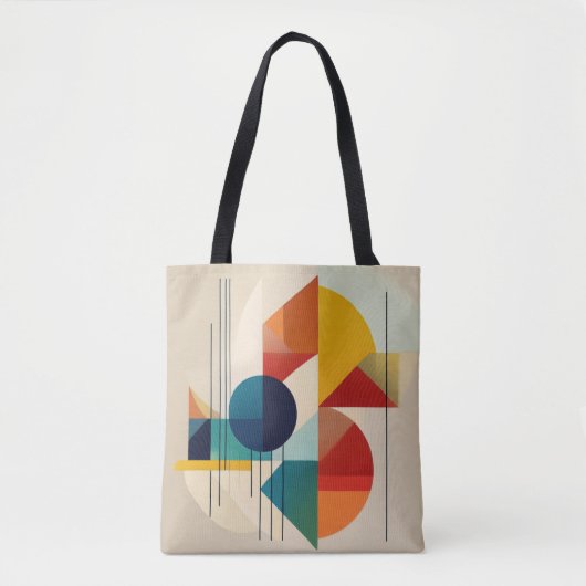 Geometric Abstract Art in Bauhaus Style Tote Bag (Voorkant)