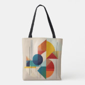 Geometric Abstract Art in Bauhaus Style Tote Bag (Achterkant)
