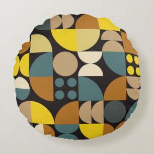 Geometric abstract artwork poster with colorful si rond kussen