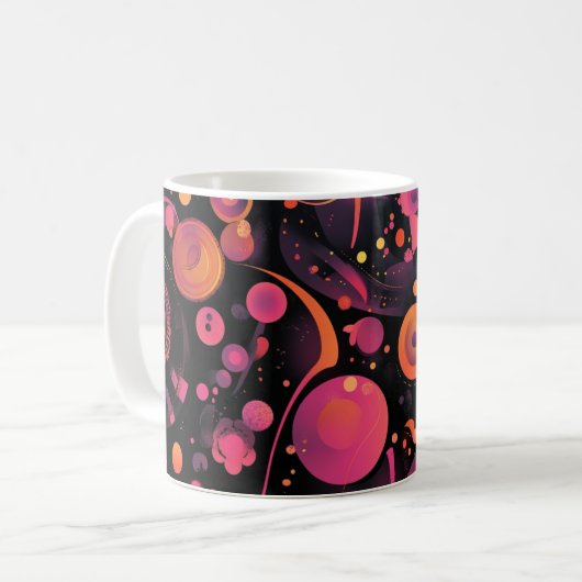 Geometric abstract artwork.  Style: Non-figurative Koffiemok (Voorkant links)