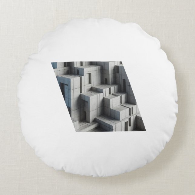 Geometric Abstract Concrete Structure with Sharp A Rond Kussen (Voorkant)