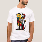 Geometric Abstract Expressionist Tiger Modern Art  T-shirt (Voorkant)
