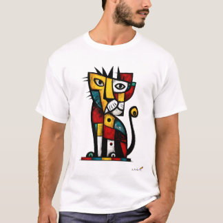 Geometric Abstract Expressionist Tiger Modern Art  T-shirt