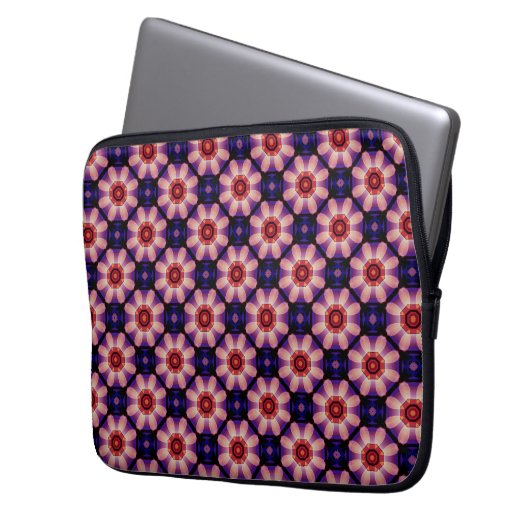Geometric Abstract Floral Laptop Sleeve (Voorkant Links)