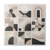 Geometric Abstract Harmony – Modern Ceramic Tile Tegeltje (Voorkant)
