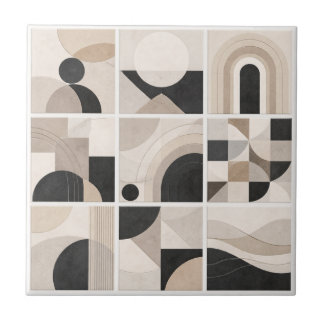 Geometric Abstract Harmony – Modern Ceramic Tile Tegeltje