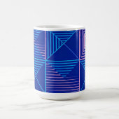 Geometric Abstract Mug Blue Pink Neon Pattern Coff Koffiemok (Center)