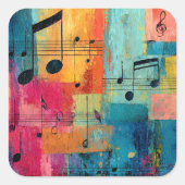 Geometric Abstract Music, Vierkante Sticker (Voorkant)