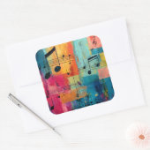 Geometric Abstract Music, Vierkante Sticker (Envelop)