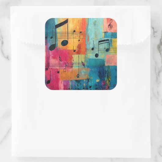 Geometric Abstract Music, Vierkante Sticker (Tas)