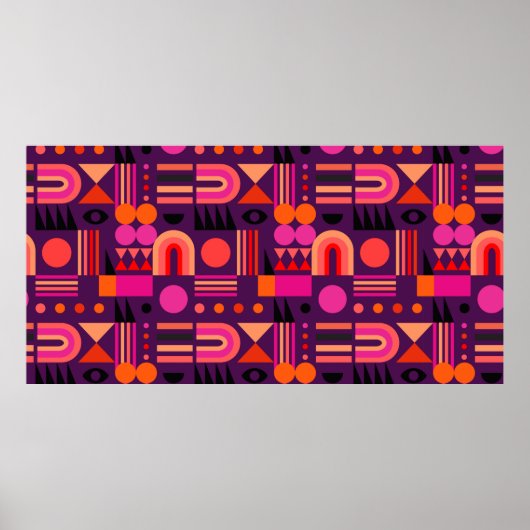 Geometric abstract seamless pattern with shapes of poster (Voorkant)