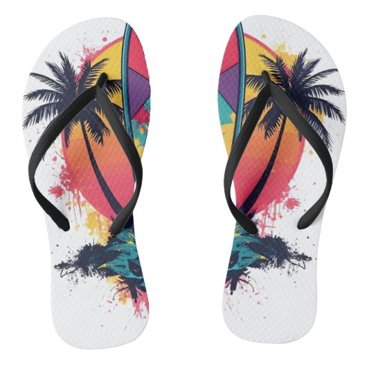 Geometric Abstract Surf Art Flip Flops - Colorful  (Voetbed)