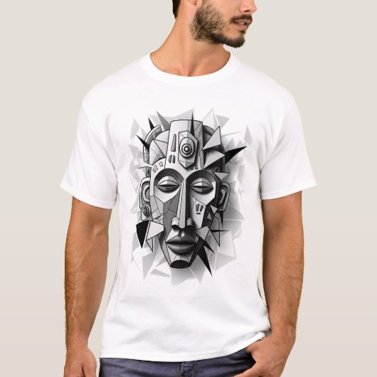 Geometric_African_Mask_Art. T-shirt (Voorkant)