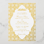 Geometric Arabesques Ornament Islamic Weddings Folie Uitnodiging<br><div class="desc">Beautiful invitations and stationery for special occasions and festivals are available in both physical and digital formats. We can extend any design into matching items such as RSVP cards,  labels,  envelopes,  and more. Customization is available upon request. Looking forward to hearing from you!</div>