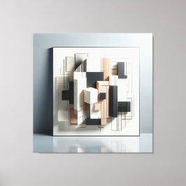 Geometric Architectural Layers Canvas Afdruk