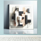 Geometric Architectural Layers Canvas Afdruk (Insitu (Houten vloer))
