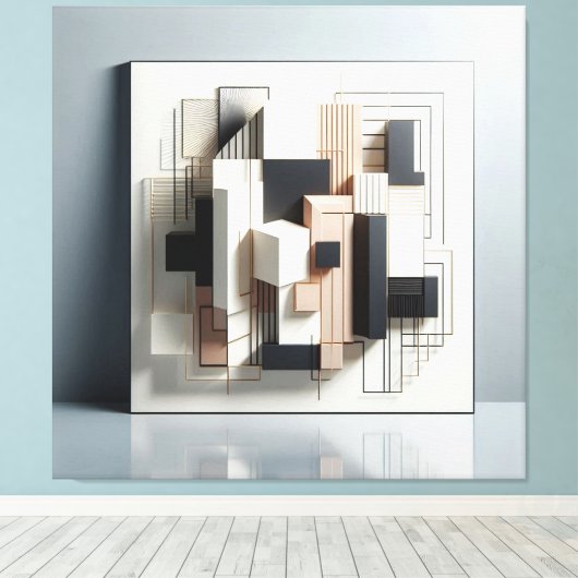 Geometric Architectural Layers Canvas Afdruk (Insitu (Houten vloer))