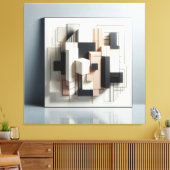 Geometric Architectural Layers Canvas Afdruk (Insitu (Woonkamer))
