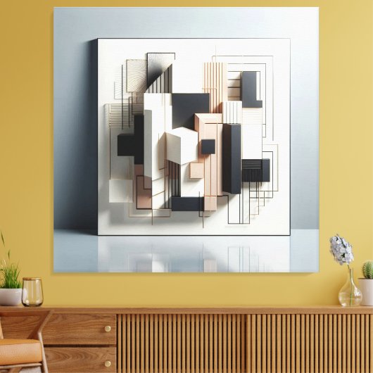 Geometric Architectural Layers Canvas Afdruk (Insitu (Woonkamer))