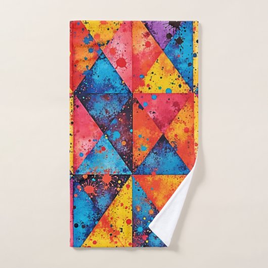 Geometric Art: Vibrant Chaos Bad Handdoek (Handdoek)