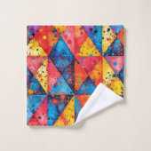 Geometric Art: Vibrant Chaos Bad Handdoek (Wasdoekje)