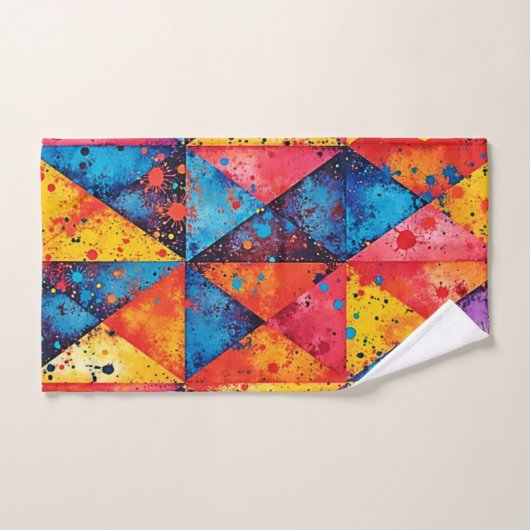 Geometric Art: Vibrant Chaos Bad Handdoek (Handdoek)