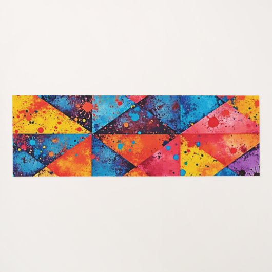 Geometric Art: Vibrant Chaos Yogamat (Achterkant (horizontaal))