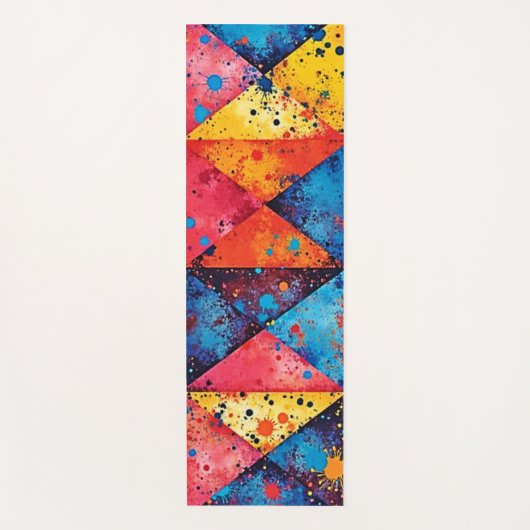 Geometric Art: Vibrant Chaos Yogamat (Voorkant)
