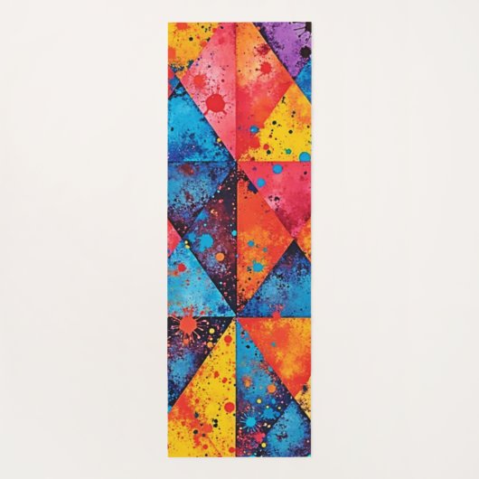 Geometric Art: Vibrant Chaos Yogamat (Achterkant)