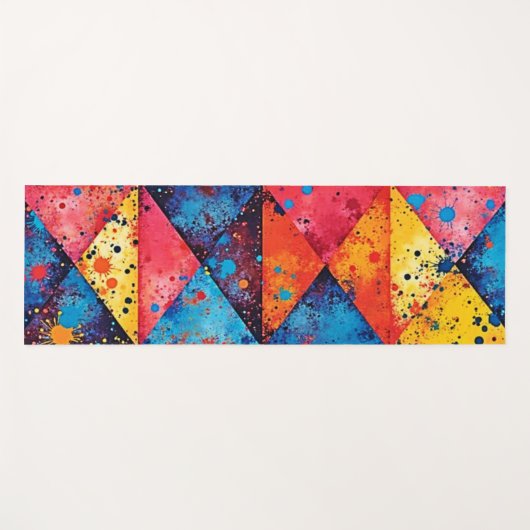 Geometric Art: Vibrant Chaos Yogamat (Voorkant (horizontaal))