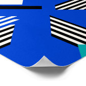 Geometric Art with Diamonds and Striped Lines Poster (Hoek)