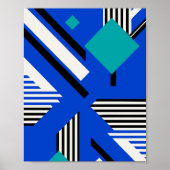 Geometric Art with Diamonds and Striped Lines Poster (Voorkant)