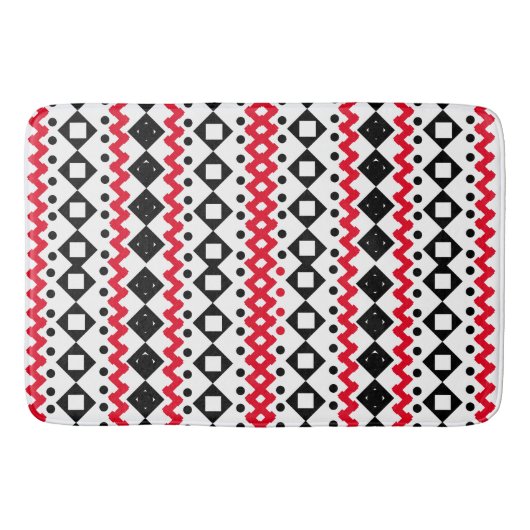 Geometric Art Zwart-wit voorbeeldontwerp Badmat (Voorkant)