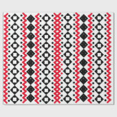 Geometric Art Zwart-wit voorbeeldontwerp Cadeaupapier (Vlak)