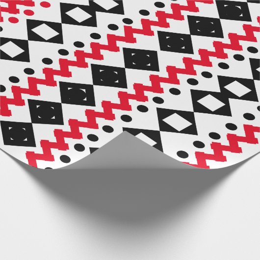 Geometric Art Zwart-wit voorbeeldontwerp Cadeaupapier (Hoek)