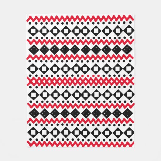 Geometric Art Zwart-wit voorbeeldontwerp Fleece Deken (Voorkant)