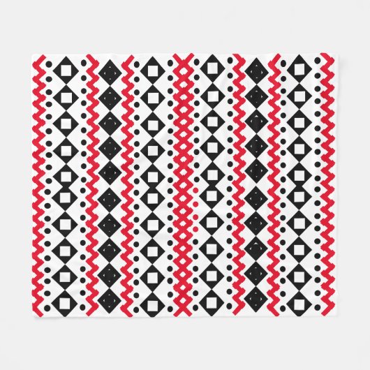 Geometric Art Zwart-wit voorbeeldontwerp Fleece Deken (Voorkant (Horizontaal))