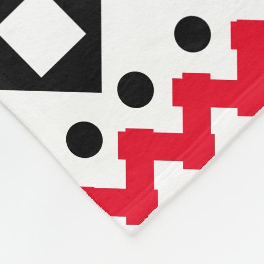 Geometric Art Zwart-wit voorbeeldontwerp Fleece Deken (Hoek)