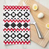 Geometric Art Zwart-wit voorbeeldontwerp Theedoek (Quarter Fold)