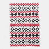 Geometric Art Zwart-wit voorbeeldontwerp Theedoek (Verticaal)