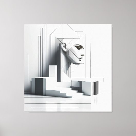 Geometric Ascending Profil Canvas Afdruk (Voorkant)
