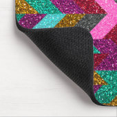 Geometric Aztec Girly Pink Blauwgroen Glitter Prin Muismat (Hoek)