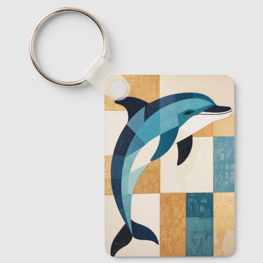 Geometric Azure Leap Sleutelhanger (Voorkant)