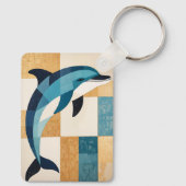 Geometric Azure Leap Sleutelhanger (Achterkant)