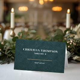 Geometric Background Modern Wedding Place Card Kaart