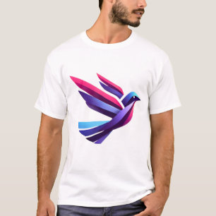 Geometric Bird Logo - Minimalistisch verloopontwer T-shirt